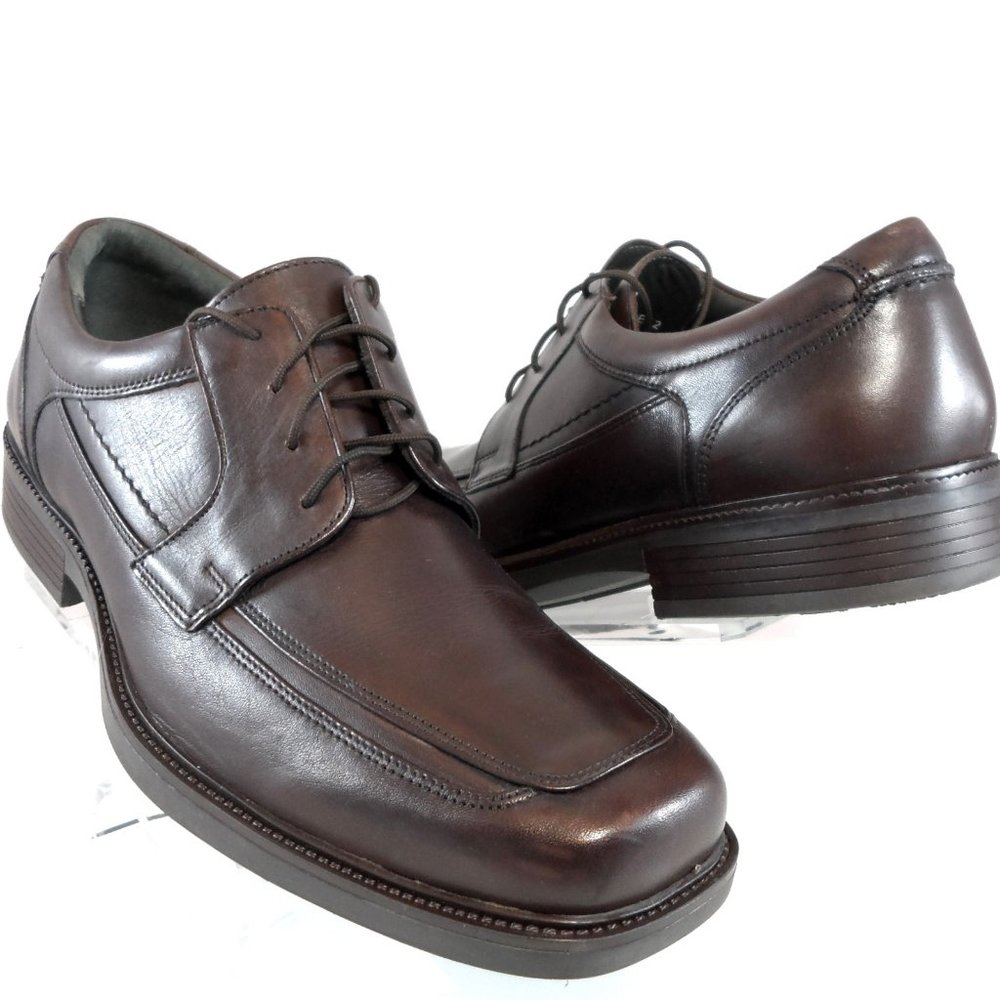 🎁FATHERS DAY Johnston & Murphy Norwell Moc Lace-up Mahogany Leather Oxford 9 - Picture 1 of 9